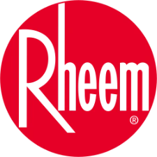Red circle logo with the word "Rheem" in white, stylized font, with the 'R' larger than the other letters.