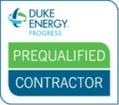 Duke Energy Progress logo above a green "Prequalified" and blue "Contractor" label.