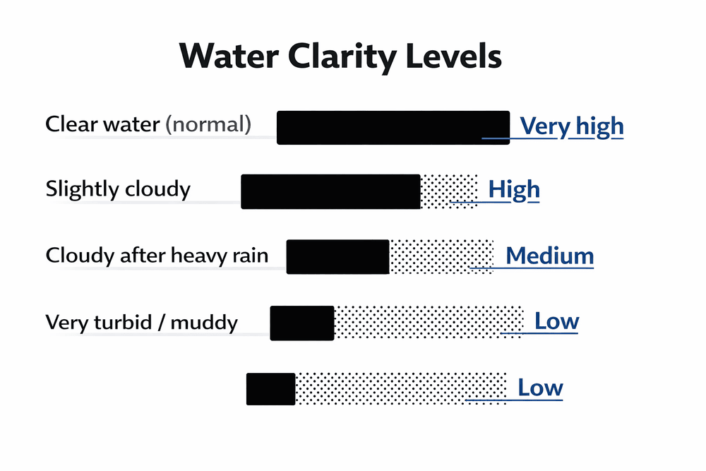 graph on the water clarity level with UV Water Treatment
