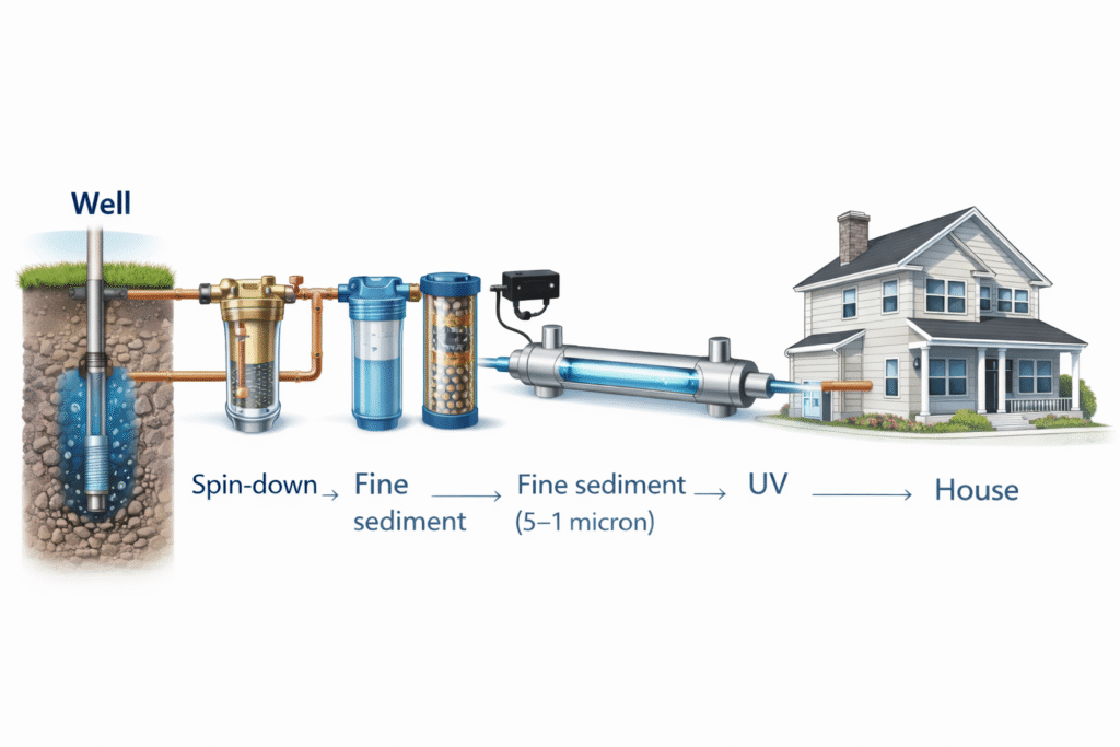 sample water UV treatment storm-resilient setup in Western NC
